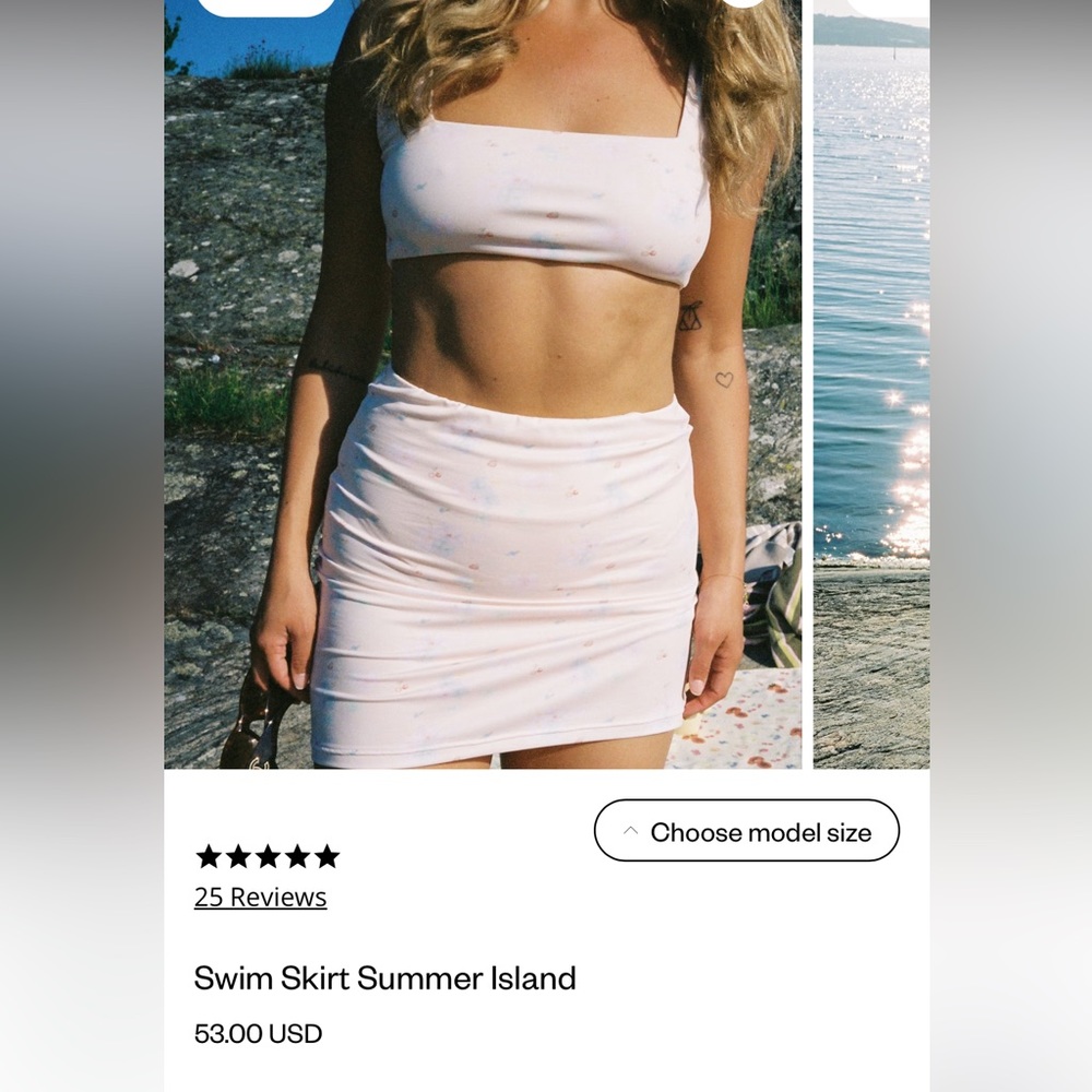Djerf Avenue Swim Skirt Summer Island - Sz S